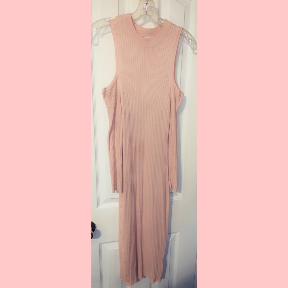 Pink sweater dress